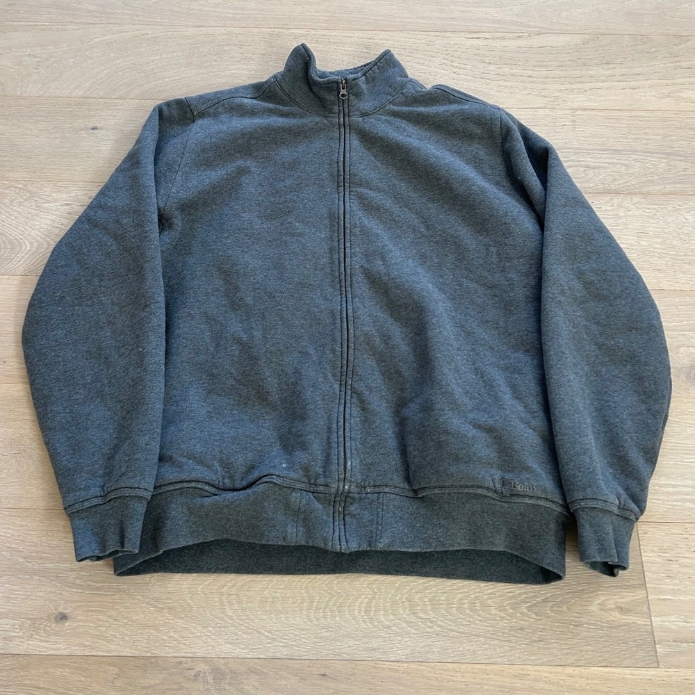 LL Bean Sherpa Lined Sweatshirt Mens LG Tall Cabincore Gorpcore Full Zip